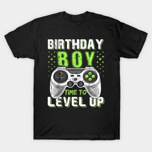 Birthday Boy Time To Level Up Video Game Birthday Gift Boys T shirt T-Shirt